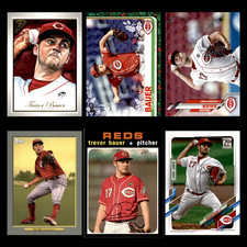 Trevor Bauer Lot 6 Different Baseball Cards 2019-2021 Cincinnati Reds Only!
