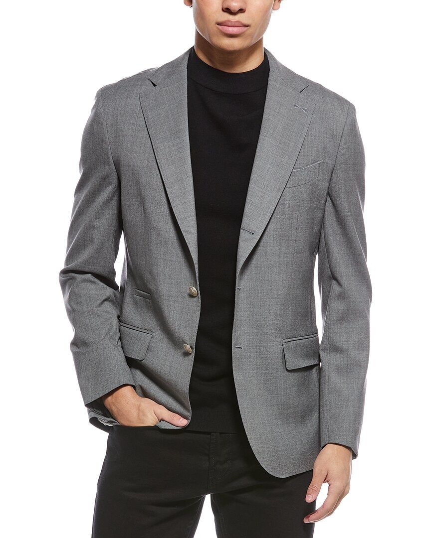 Eleventy Wool - Silk-Blend Jacket Mens 50 288590₽