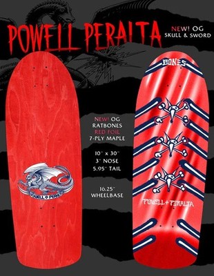 Powell Peralta Skateboard Complete OG Rat Bones Red Foil Old