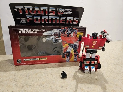 Transformers Original G1 1984 Autobot Car Sideswipe Near Complete In Box