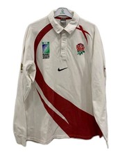 Vintage 2007 England Rugby World Cup Nike Away Jersey Long Sleeve White XXL#237