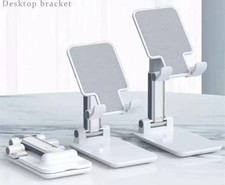 Adjustable Angle Foldable Desktop Phone Stand Holder, Universal, White/Gray