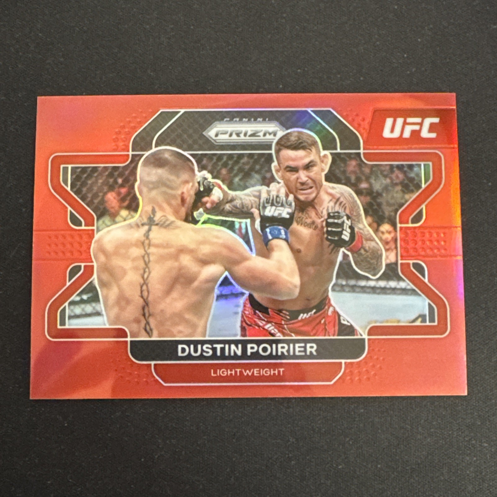 2022 Panini Prizm UFC - Dustin Poirier #21 Red Prizm /299 Numbered Diamond RARE