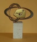 Vintage Small Football Trophy with Travertine Base - 1970s