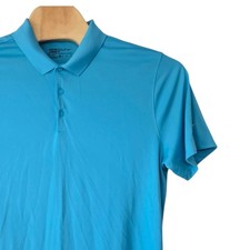 Nike Golf Mens Dri-FIT Standard Fit Polo Shirt Bright Blue XL Short Sleeve