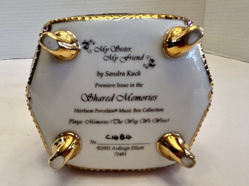 My Sister My Friend Porcelain Heirloom Music Box By Sandra Kuck Shared Memories - Picture 9 of 12