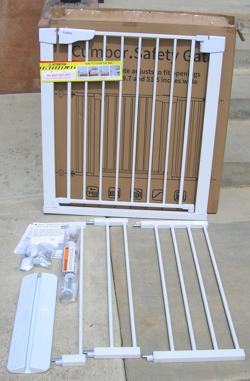 Cumbor Safety Gate 29.7-51.5" Extra Wide Baby Pets Gate for Stairs Doorway