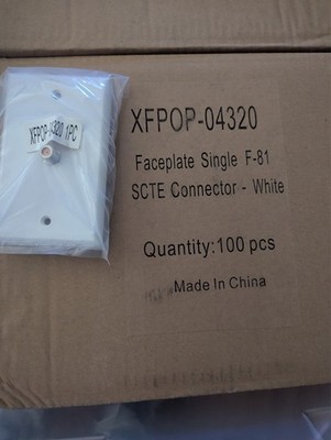 100 Ct Coax WallPlate White- Connector Cable Mount - CATV/ Satellite - 100 Pack
