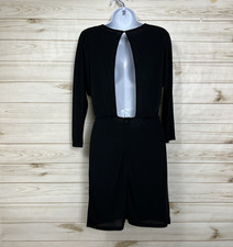 Zara Trafaluc Black Long Sleeve Mini Dress Size XS Scoop Neck Keyhole Back