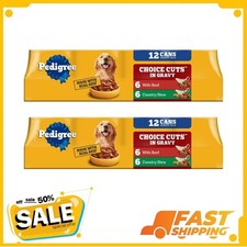 Pedigree Choice Cuts In Gravy Adult Soft Wet Dog Food, 13.2 oz Cans, 24 Pack