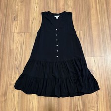 Nine West Women’s Button Front Ruffle Hem Rayon Sleeveless Dress Size Medium