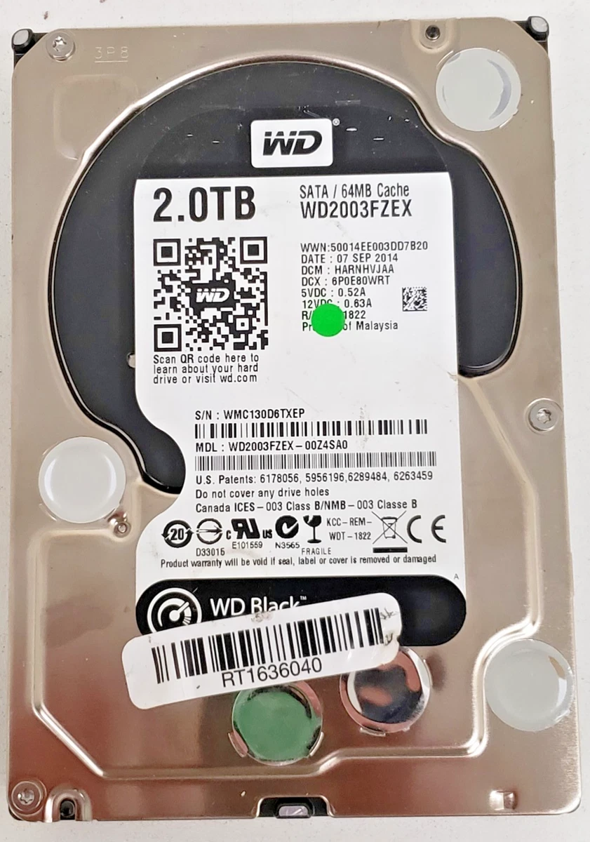 Western Digital WD2003FZEX （3.5 HDD 2TB） Amazon.com: Western Digital 2TB WD Black Performance Internal Hard