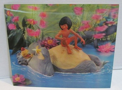 WALT DISNEY 1967 THE JUNGLE BOOK 3-D LENTICULAR PICTURE W.C. JONES MOWGLI BALOO