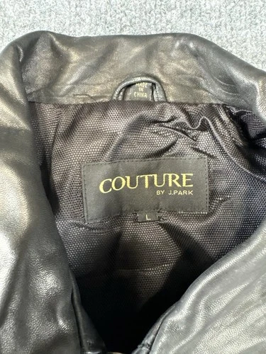 Vintage Couture by J Park Black Bomber Lamb Leather Jacket • Men’s Size Large image 3