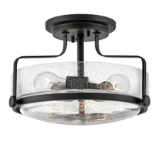 Hinkley Lighting 3641BK-CS Harper - 3 Light Medium Semi-Flush Mount in