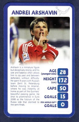 TOP TRUMPS-SA 2010-ARSENAL & RUSSLAND-ZENIT ST PETERSBURG-ANDREI ARSHAVIN
