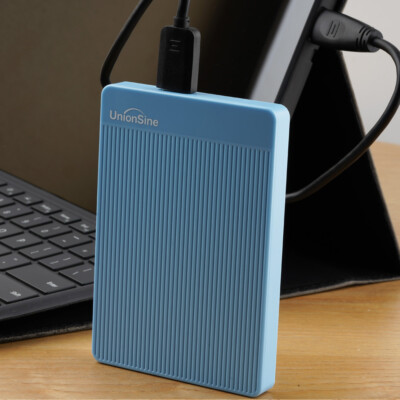 UnionSine 500GB 1TB Externe Tragbare Festplatte 2,5'' USB 3.0 PC Laptop HDD Blau