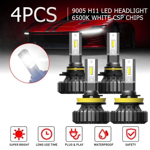 AUXITO 6500K Xenon White LED 9005+H11+H8 Headlight Bulb HI/LO Beam 500% Brighter - Picture 14 of 16