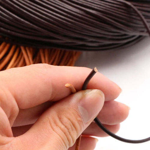 Genuine Leather Round Cord Thong Rope DIY Jewelry Necklace Making 1-5mm String - Picture 3 of 10