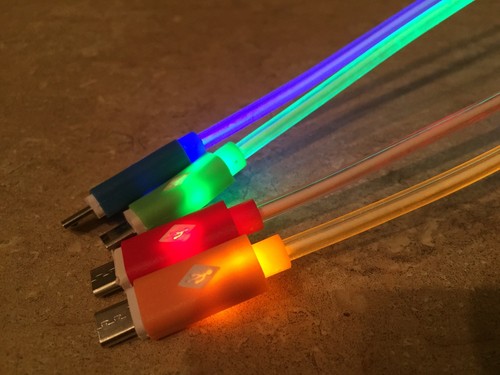 8" SHORT LED GLOW light MICRO USB charger cable FOR samsung galaxy s6+ edge s7 - Picture 8 of 9