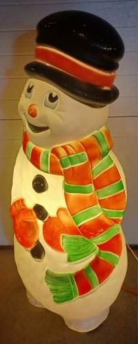 Vintage 1997 Grand Venture Lighted Plastic Christmas Snowman 38"H Blow Mold - Picture 4 of 21