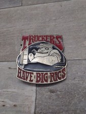 VINTAGE 1970s  TRUCKERS HAVE BIG RIGS  FUNNY BELT BUCKLE 2119
