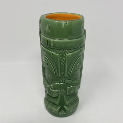 Star Wars Geeki Tiki Mandalorian Boba Fett Ceramic Mug 2020 Orange Inside