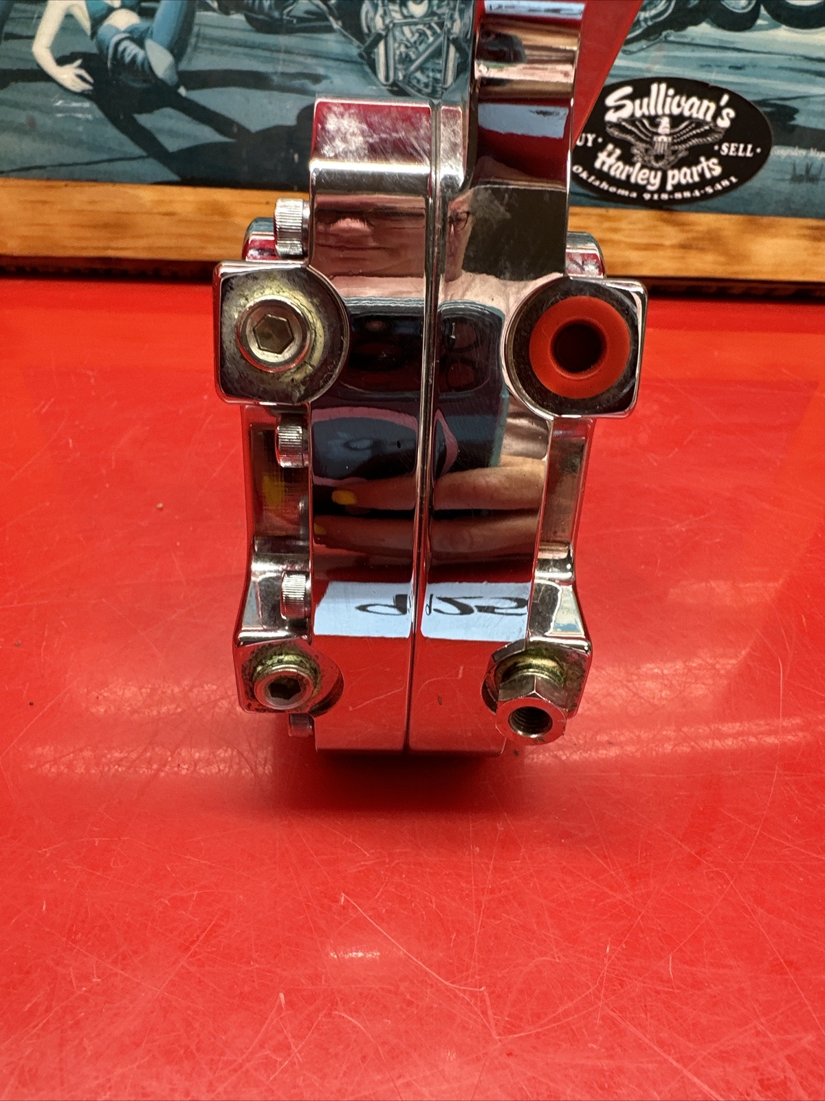 Harley GMA rear Brake Caliper Bracket Mount Softail Chrome Intergraded