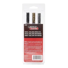 Lincoln Electric 3-Piece Wire Brush Set: Brass, Stainless Steel, Nylon Brushes