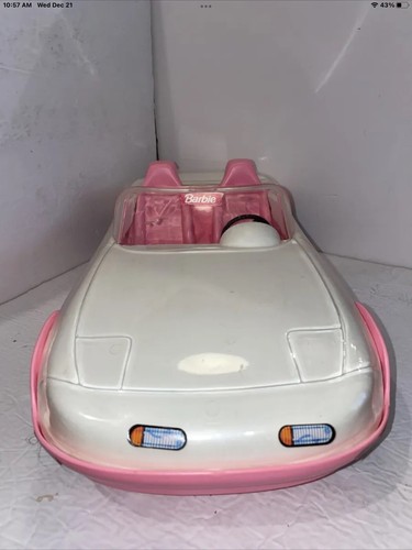 Convertible Vintage Barbie Car- White/Pink Mattel 1993 Paint & Dazzle- 17.5"🌺💗 - Picture 3 of 9