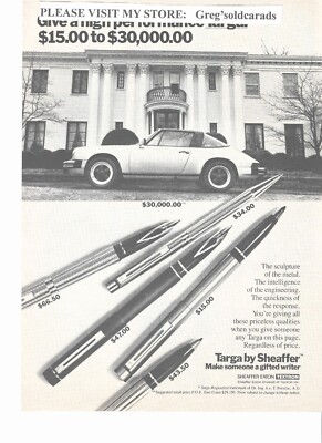 Orig. 1980 (or 1981 ?) Porsche 911 featured in a Sheaffer Pen vintage print ad