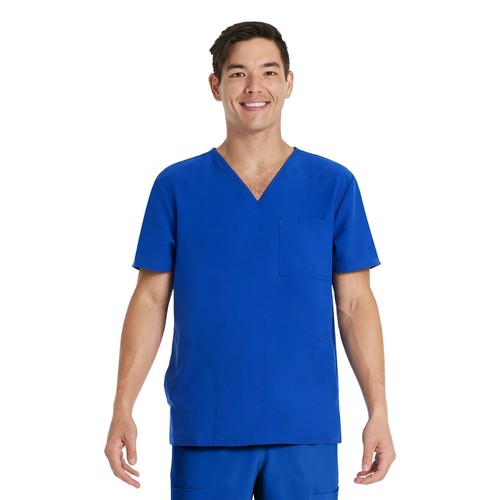 Scrubstar Core Essential V-Neck Scrub Top Unisex Medium Royal Shortsleeve Solid - Picture 3 of 3