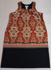 Robbie Bee Womens Size 1X Multi-Color Polyester Blend Sleeveless Dress 23