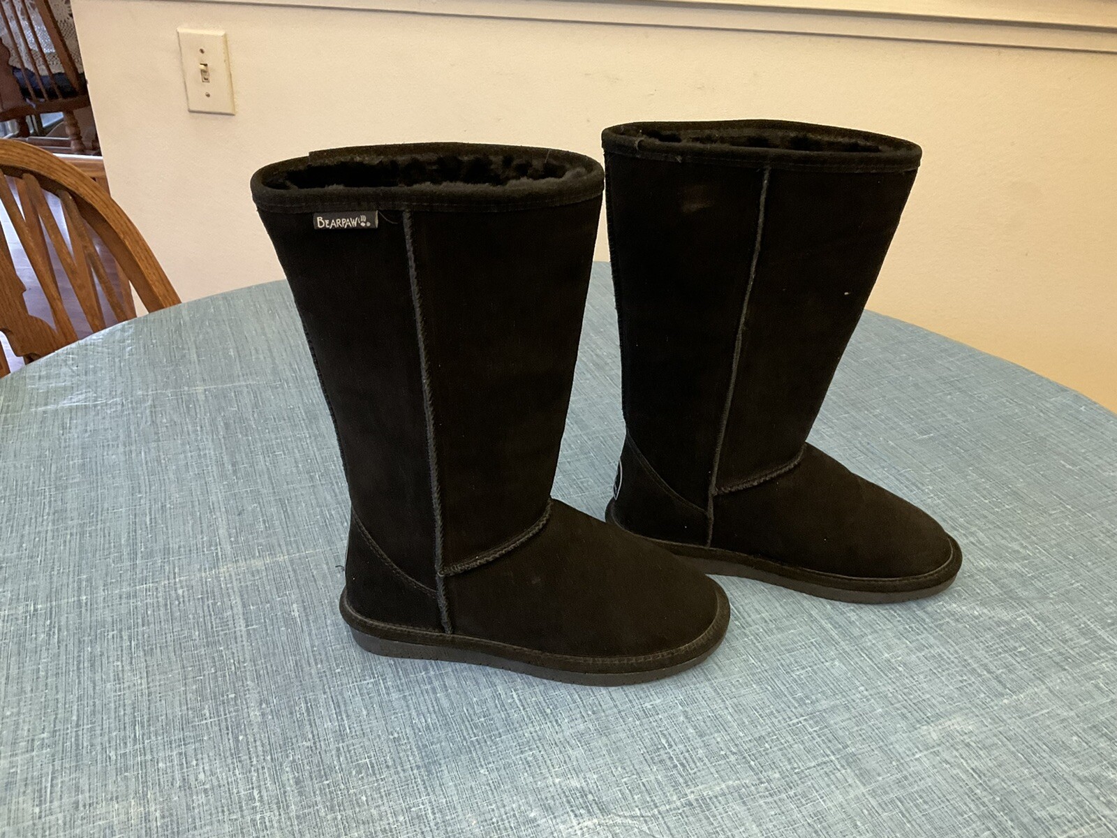 Bearpaw Emma Tall Genuine Sheepskin Lined Suede Pull On Womens Snow