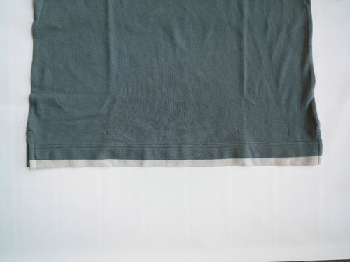 NP~230€ VERSACE Polo S/M, verde-gris, cuello logo, polo, efecto 2 capas - Imagen 14 de 21