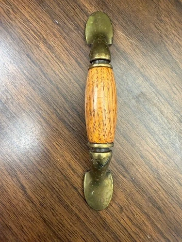 Lot of 60, Antique Brass & Oak center, 3 inch OC, cabinet handles