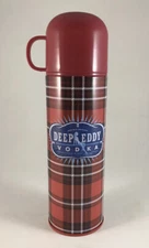 Austin's Original Deep Eddy Vodka 8 Oz Red Flannel Plastic Thermos Dive In 