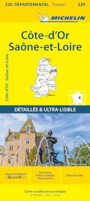 Cote-d'Or Saone-et-Loire - Michelin Ortskarte 320: Karte - Bogenkarte, gefaltet NEU M