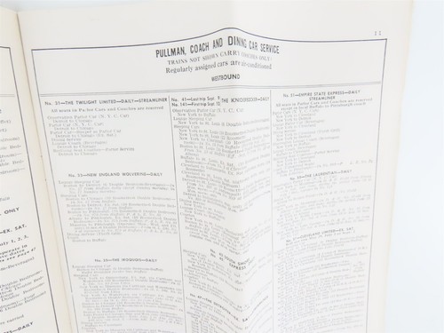 NYC New York Central Aerotrain Time Tables - April 29, 1956 - Picture 5 of 10
