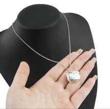 925 Sterling Silver Hello Kitty Locket Pendant On 18 In. Necklace New