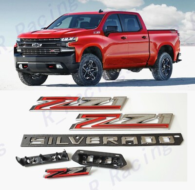 Chrome Fender & Front Z71 Tailgate Silverado Emblems Badge 2019-2026 Silverado