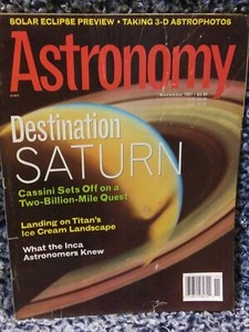ASTRONOMY MAGAZINE DESTINATION SATURN COPY NOVEMBER 1997