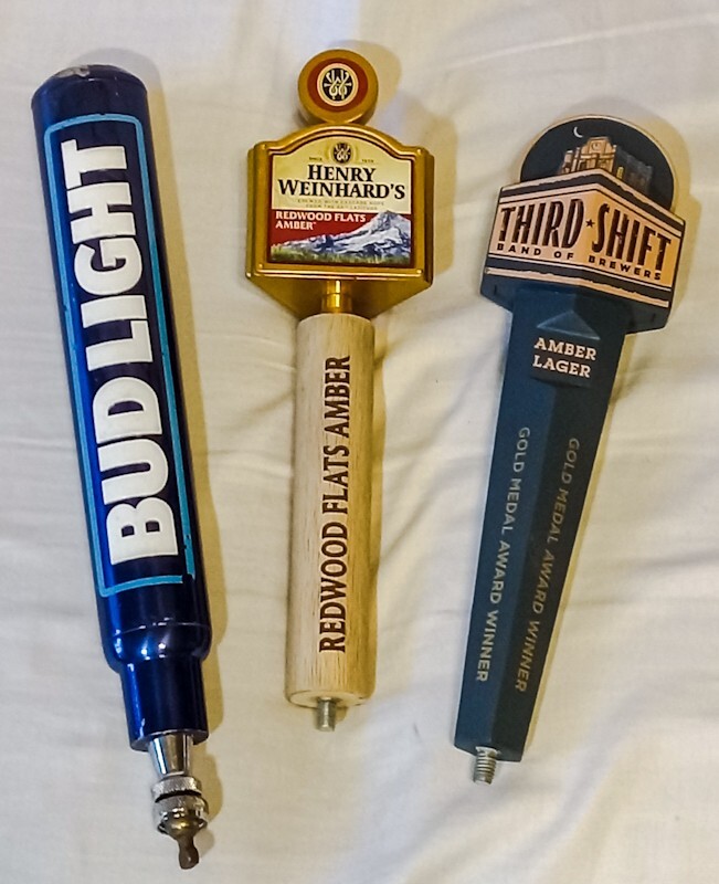 Beer Tap Handles (New and Used) Bud Light, Redwood Flats Amber and Third Shift eBay