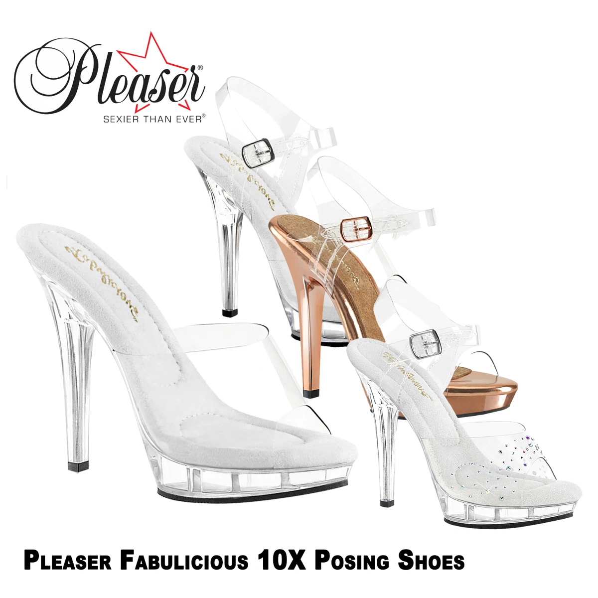 Pleaser Fabulicious LIP 10X Body Building Competition Posing Shoes