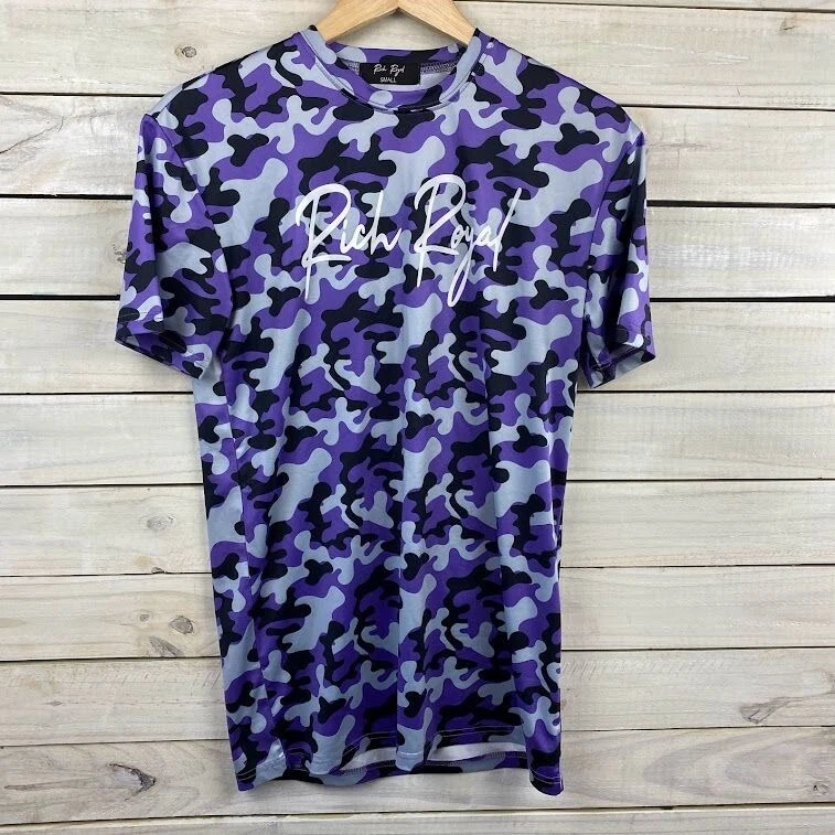 Purple camouflage on sale shirt