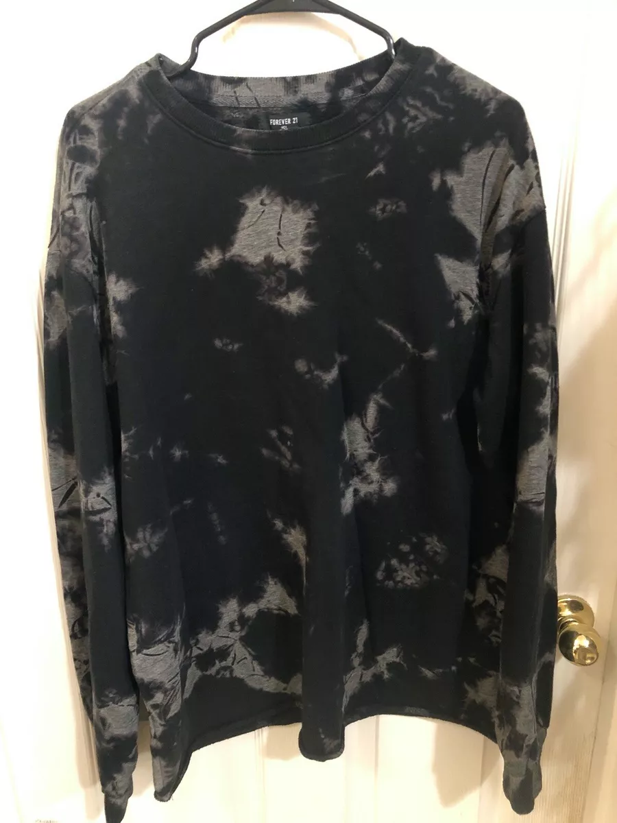 FOREVER 21 Hombre Tie-Dye Jersey Grande Sudadera Negro & Beige | eBay