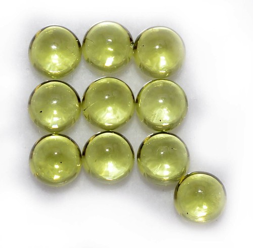 4 mm Natural Peridot Round Cabochon Lot 10 Pcs Untreated Loose Gemstones - Picture 5 of 5