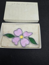 Vtg Pink Stained Glass flower