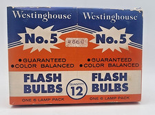 Lot of Vintage Flash Bulbs Westinghouse No.5 Original Box 12 Bulbs