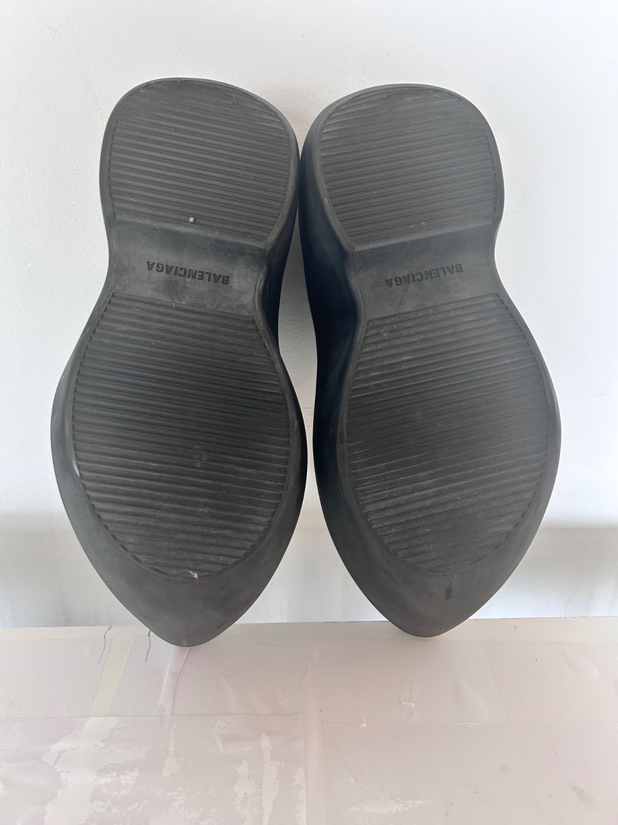 Men's Balenciaga “Worn Out” Technoclog Black Rubber Clog EU 45